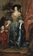 Anthony Van Dyck Portrat der Konigin Henrietta Maria, mit Zwerg Sir Jeffrey Hudson oil painting